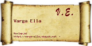Varga Ella névjegykártya